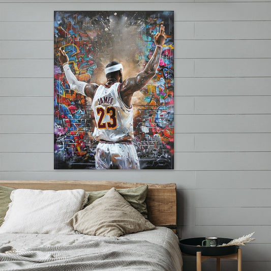 LeBron James Graffiti Street Art Canvas Print (18x24)