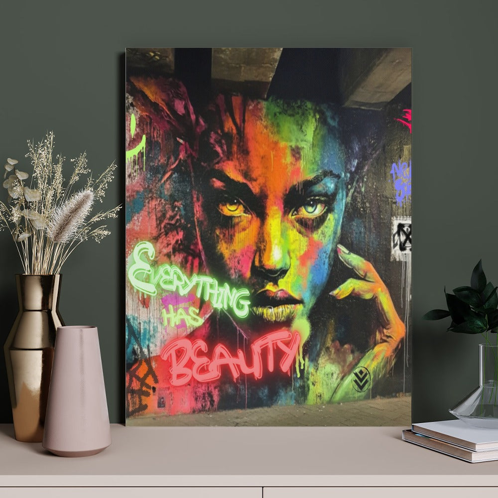 Everything Has Beauty Graffiti Street Art  Canvas (18x24)