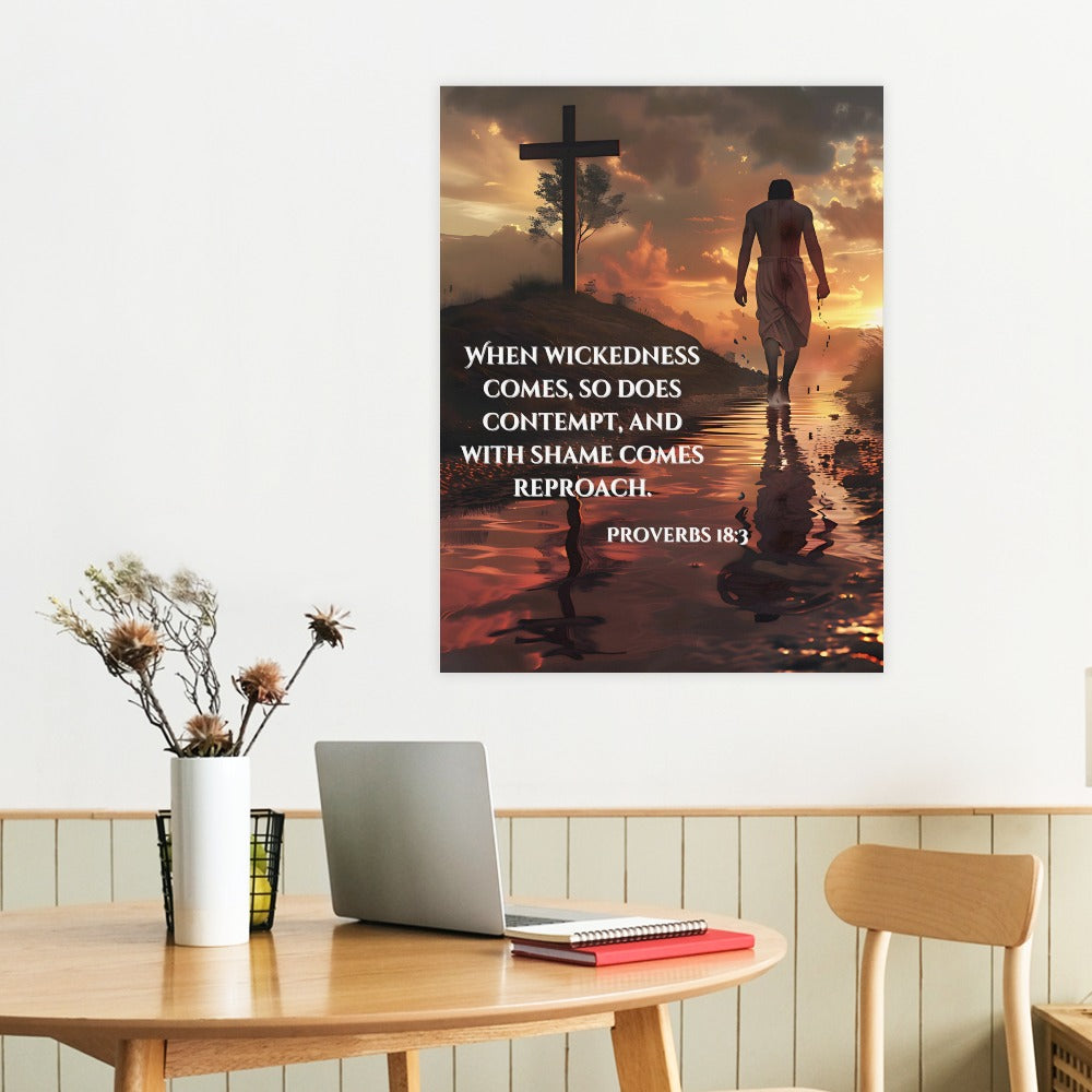 Proverbs 18:3 Canvas Wall Art – Inspirational Decor for Your Space