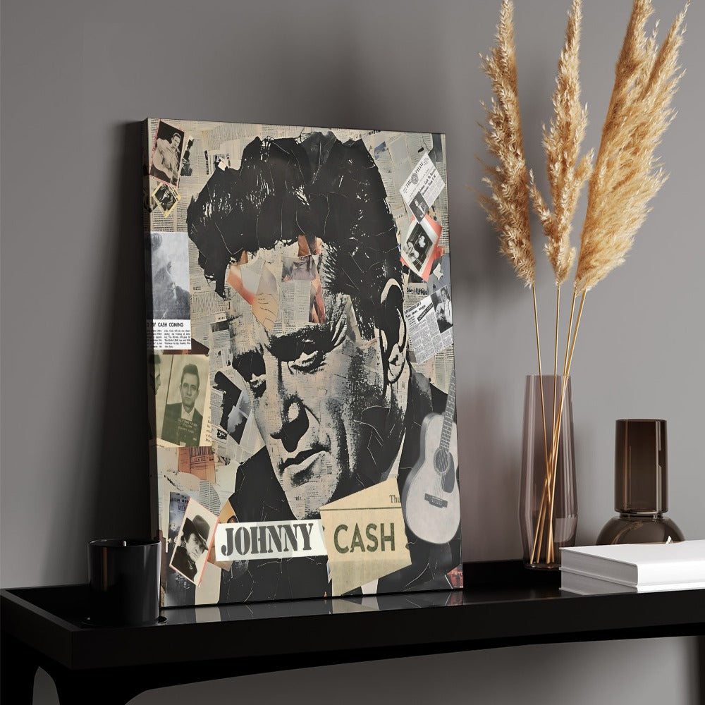 Johnny Cash Abstract Canvas Print (18x24)