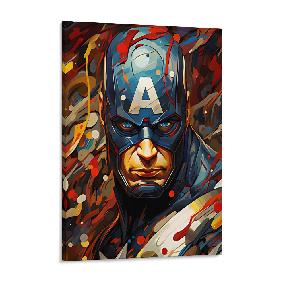 Captain America Graffiti Street Art – Framed Canvas (18x24)