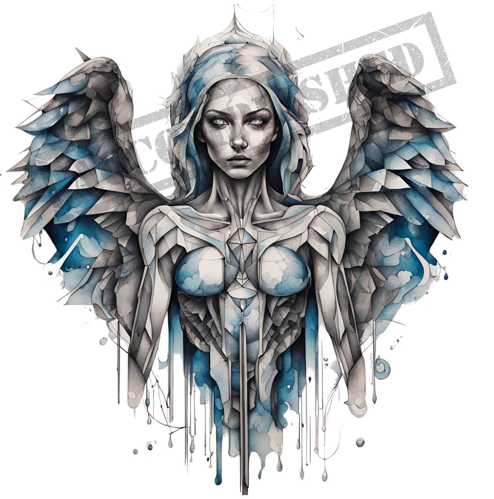 Angel Geometric Tattoo Designs [ Digital Download ] - Bridgetown Artistry