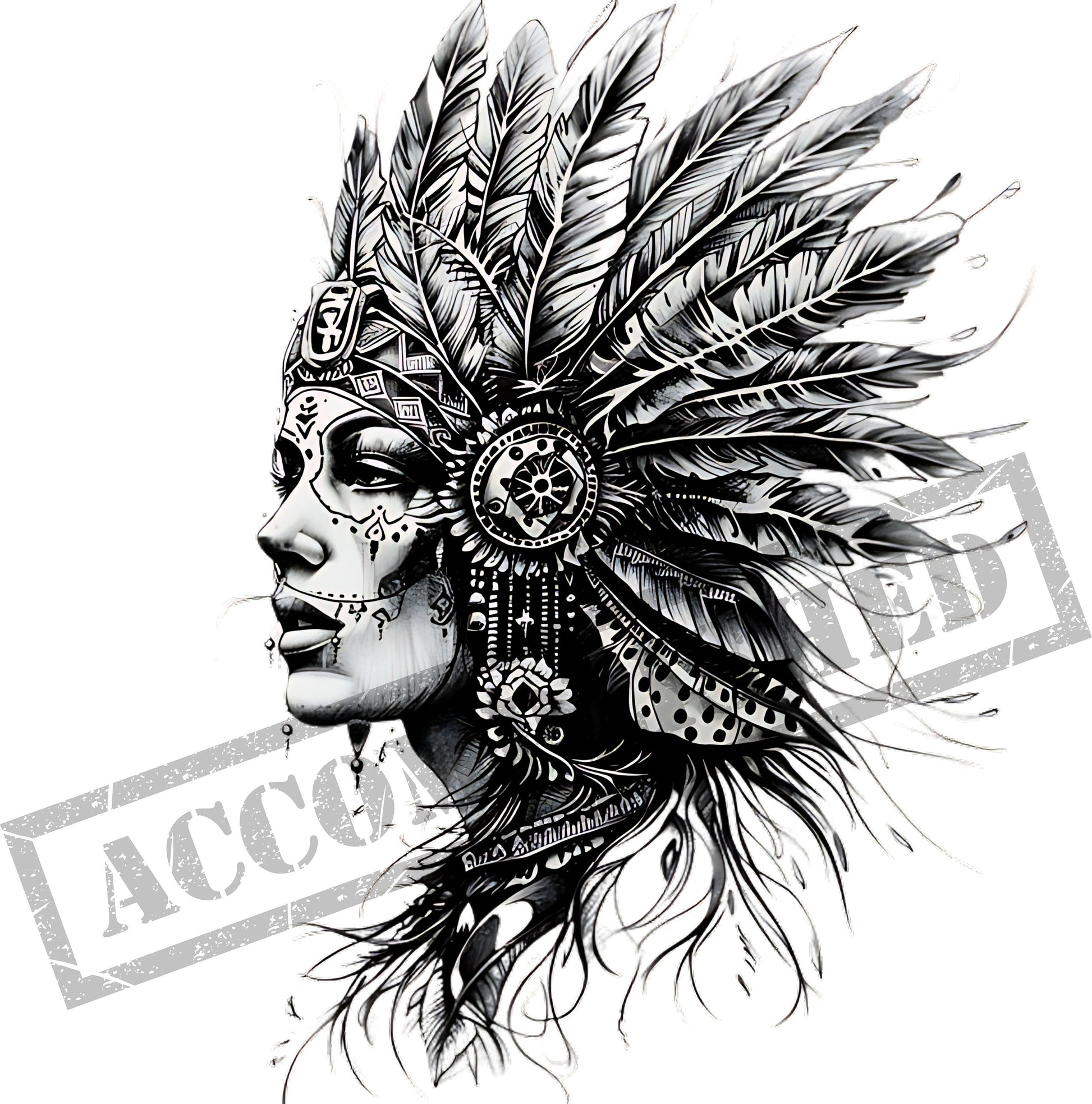 Indian Woman Tattoo Design [ Digital Download ] - Bridgetown Artistry