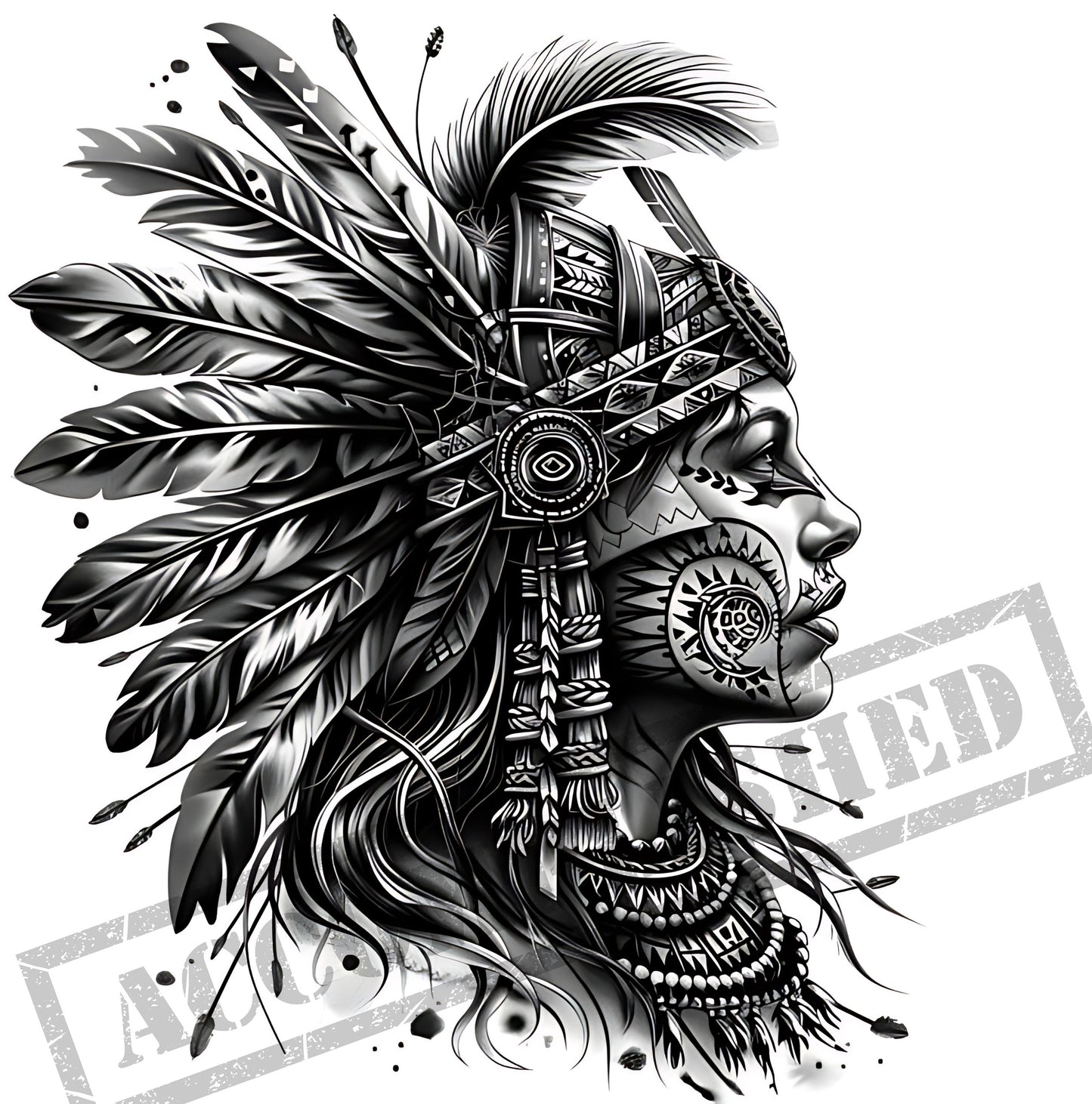 Indian Woman Tattoo Design [ Digital Download ] - Bridgetown Artistry