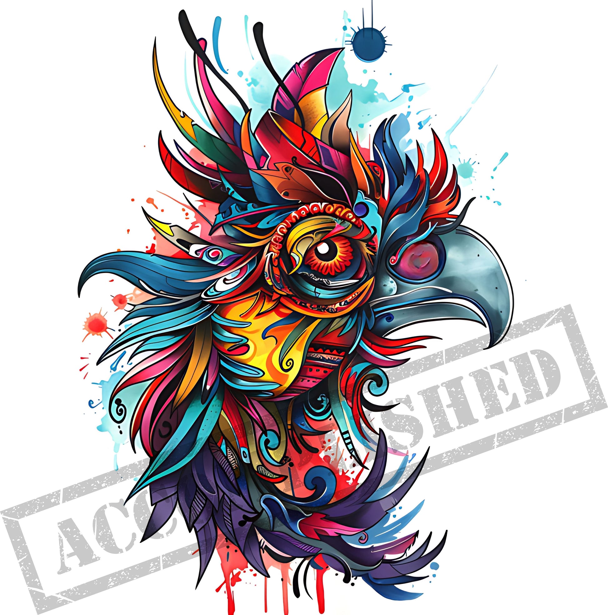 Bird New School Tattoo Design [ Digital Download ] - Bridgetown Artistry