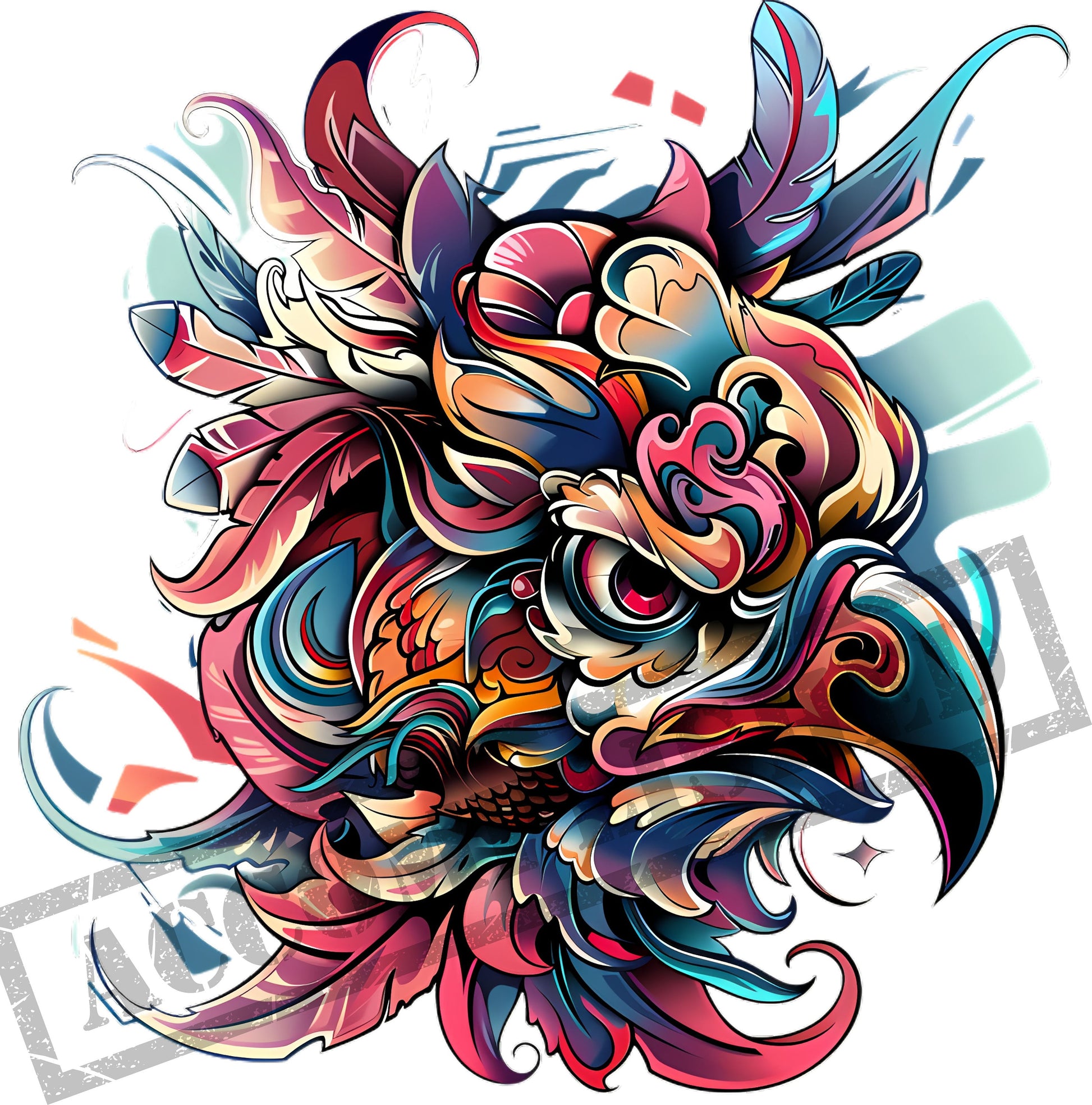 Eagle New School Tattoo Design [ Digital Download ] - Bridgetown Artistry