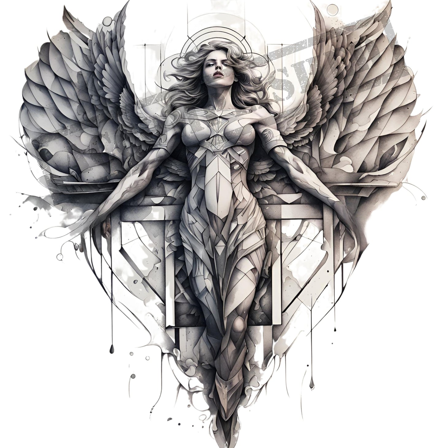 Angel Geometric Tattoo Designs [ Digital Download ] - Bridgetown Artistry