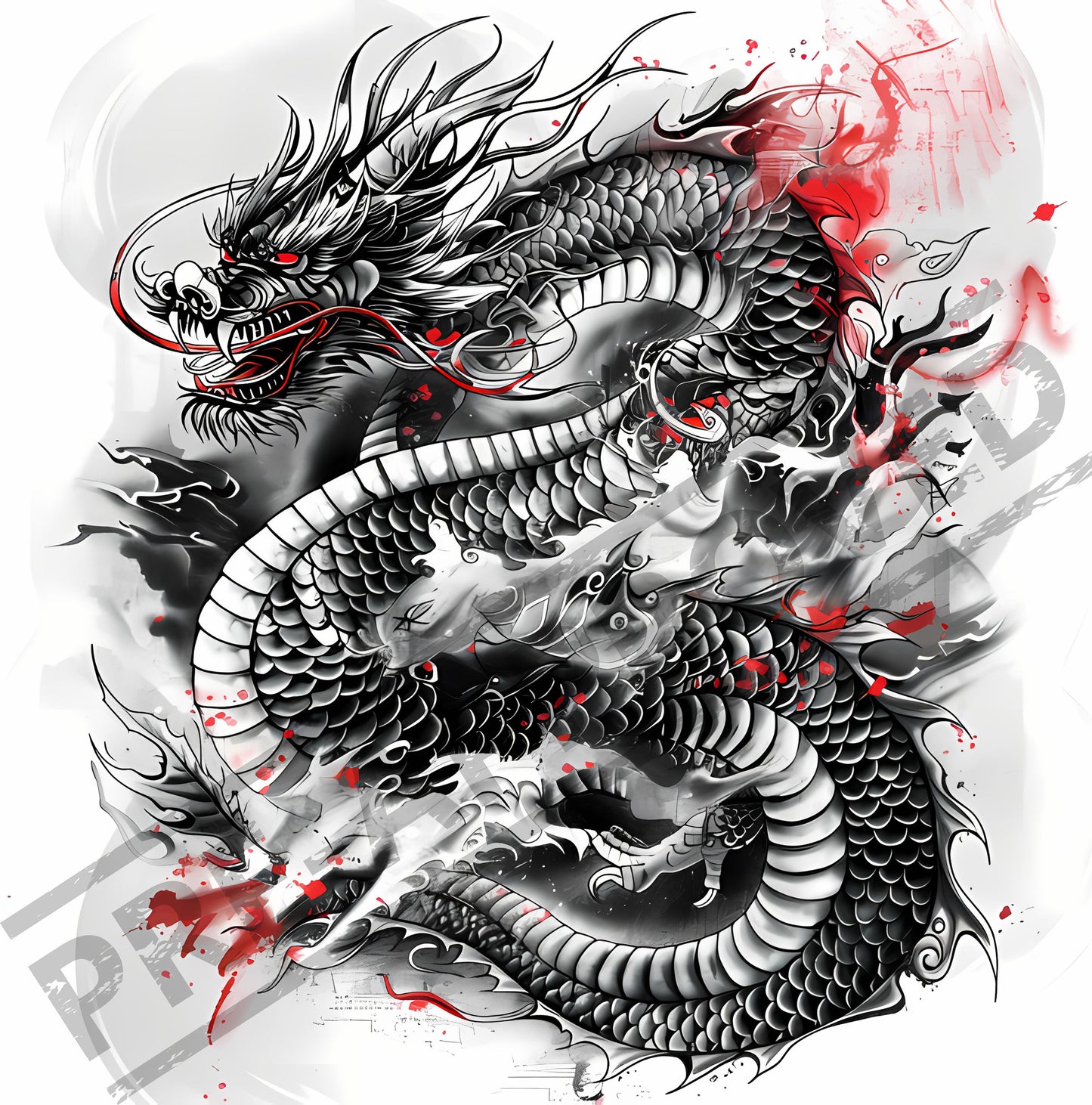 Dragon Tattoo Design [ Digital Download ] - Bridgetown Artistry