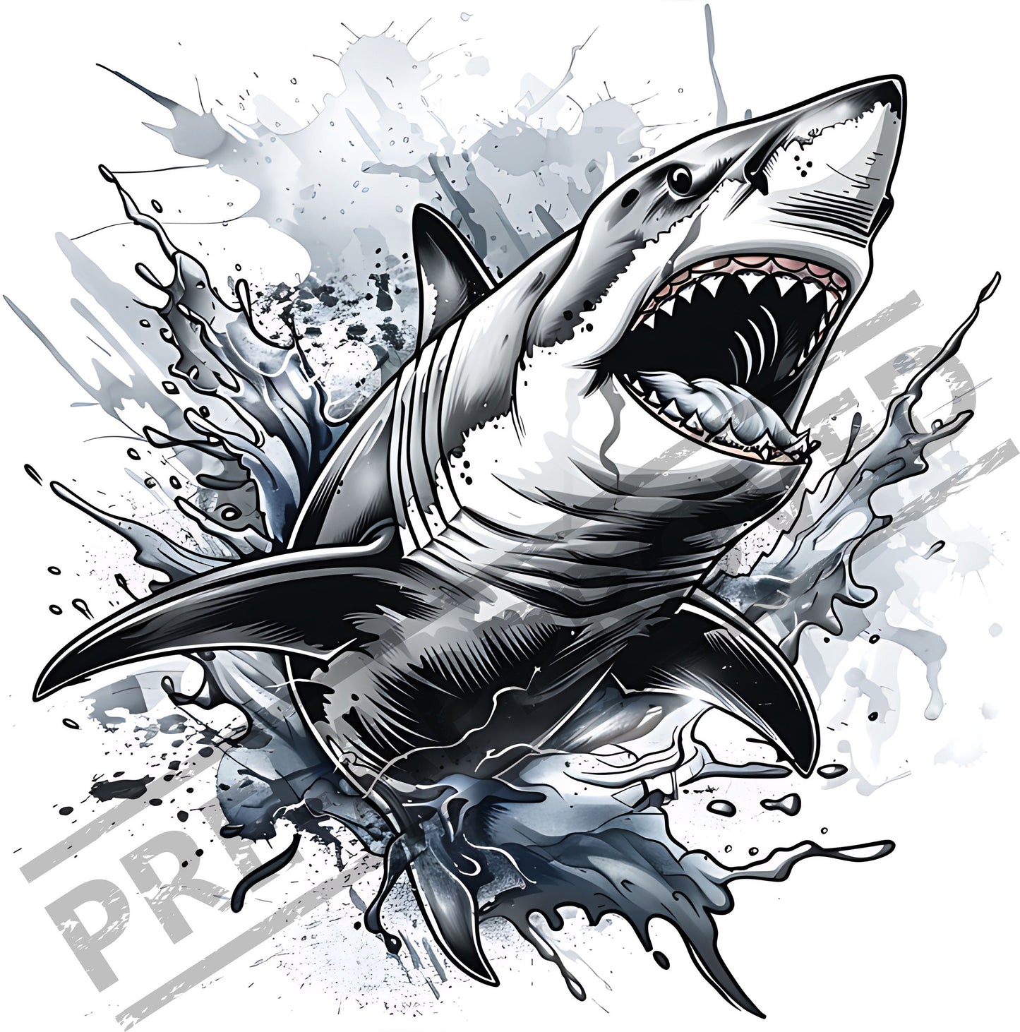 Shark Tattoo Design 3D Artwork [ Digital Download ]