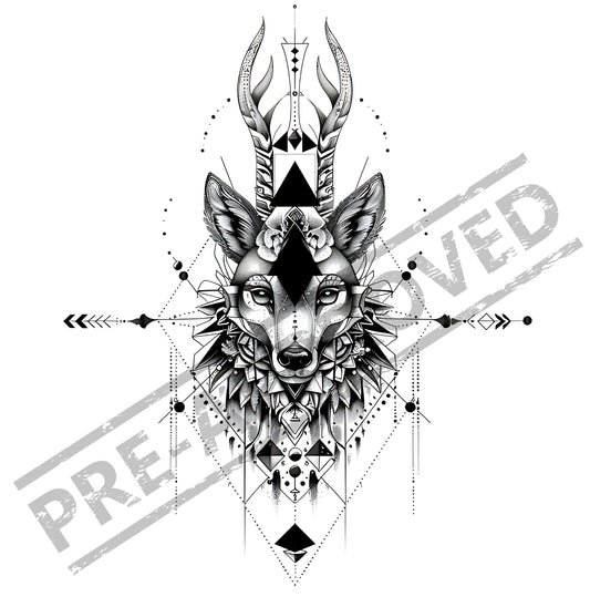 Deer Geometric Tattoo Design  [ Digital Download ]