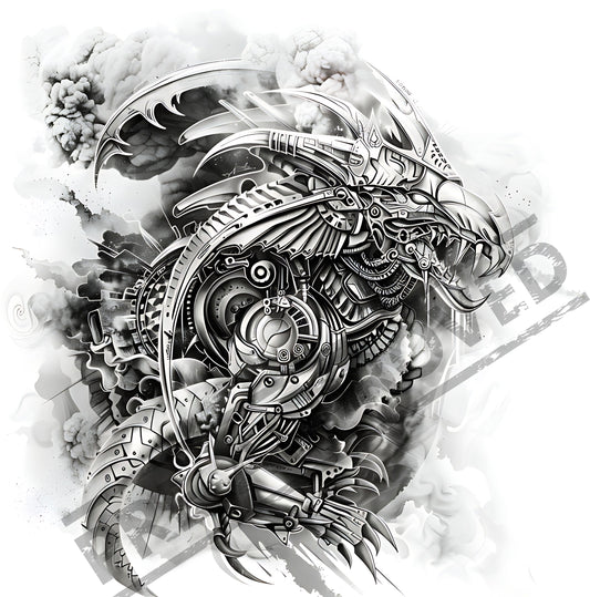 Beast Mechanical Tattoo Design  [ Digital Download ]