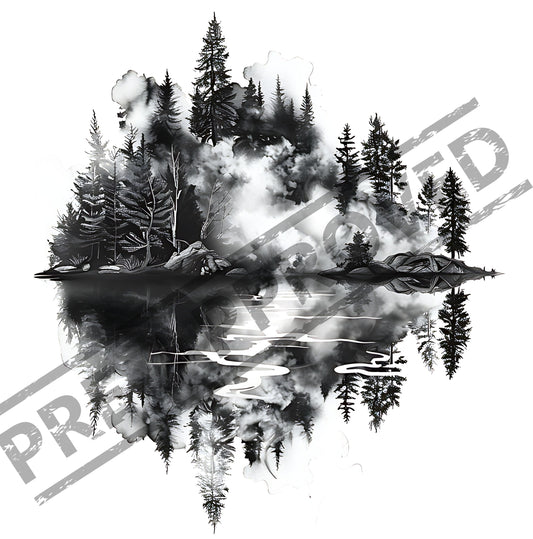 Nature Scene Tattoo Design  [ Digital Download ]