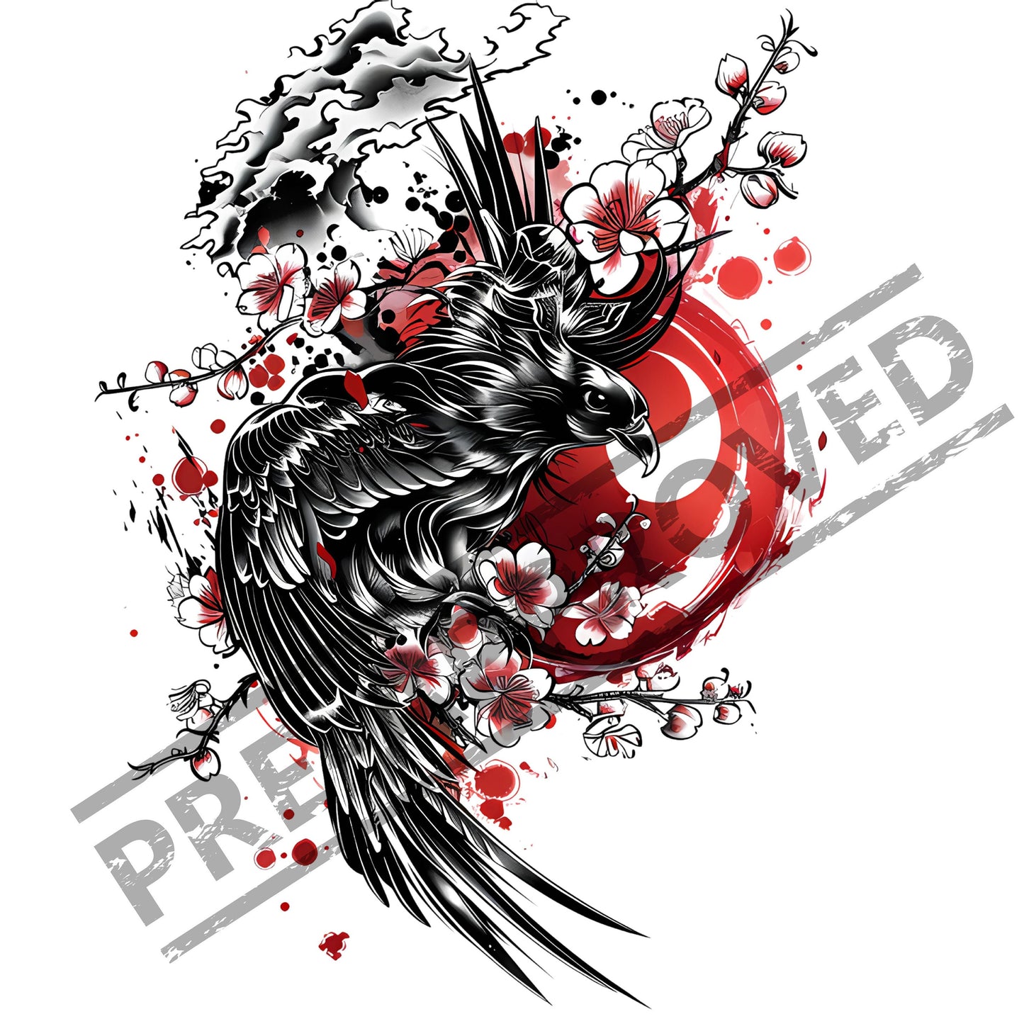 Raven Tattoo Design Japanese Style [ Digital Download ]