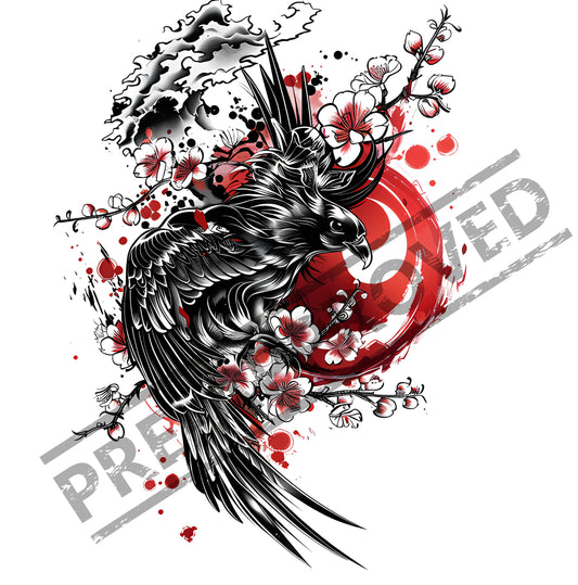 Raven Tattoo Design Japanese Style [ Digital Download ]