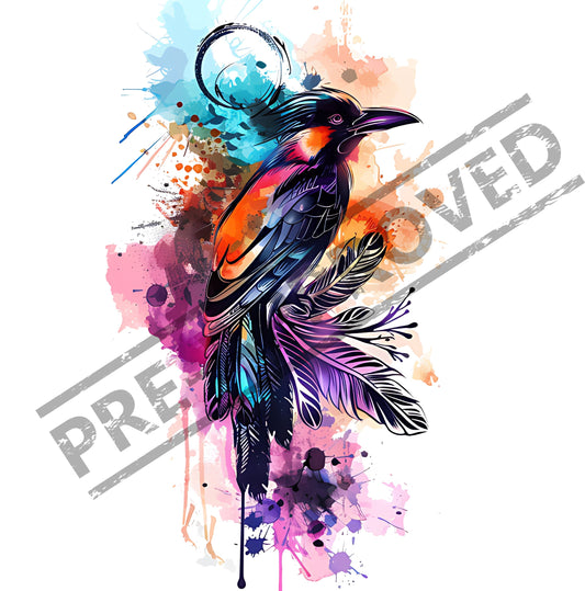 Bird Watercolor Tattoo Design [ Digital Download ]