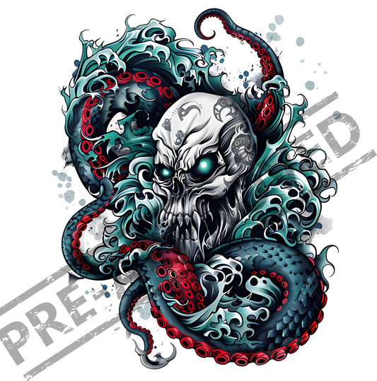 Skull & Octopus Tattoo Design [ Digital Download ]