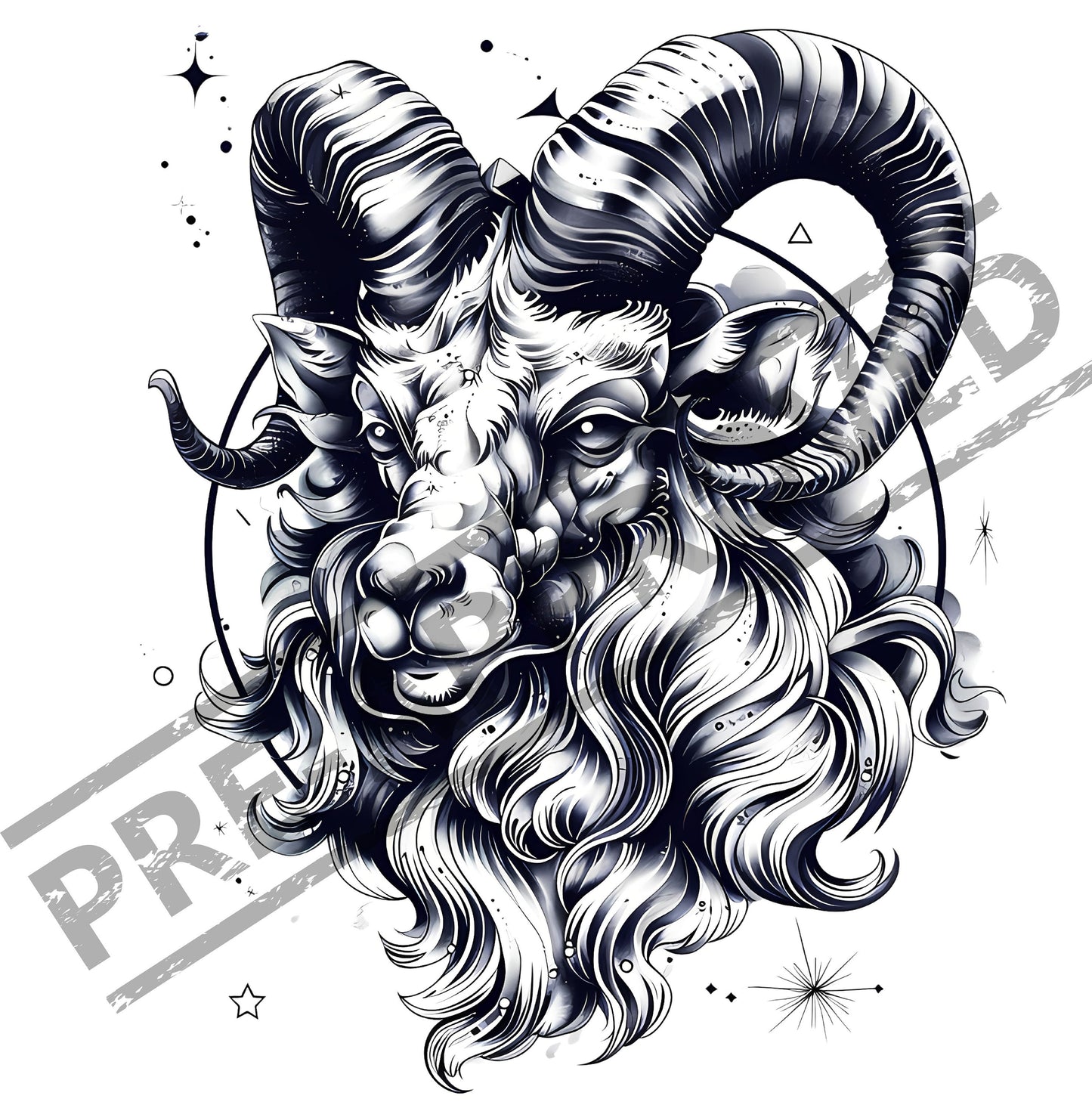 Ram Tattoo Design  [ Digital Download ]