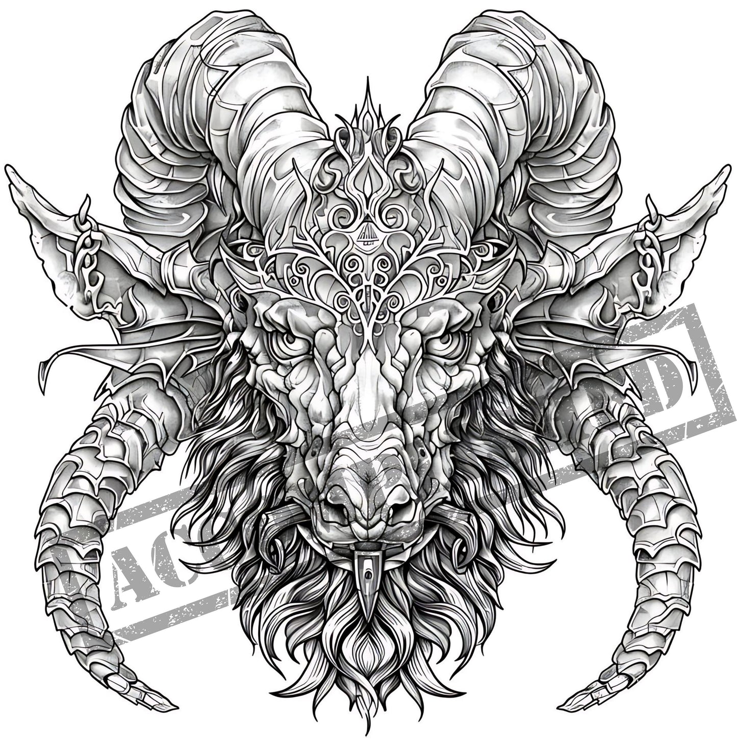 Ram Tattoo Design [ Digital Download ] - Bridgetown Artistry