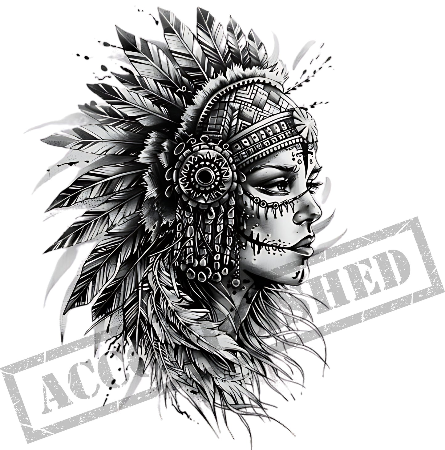 Indian Woman Tattoo Design [ Digital Download ] - Bridgetown Artistry