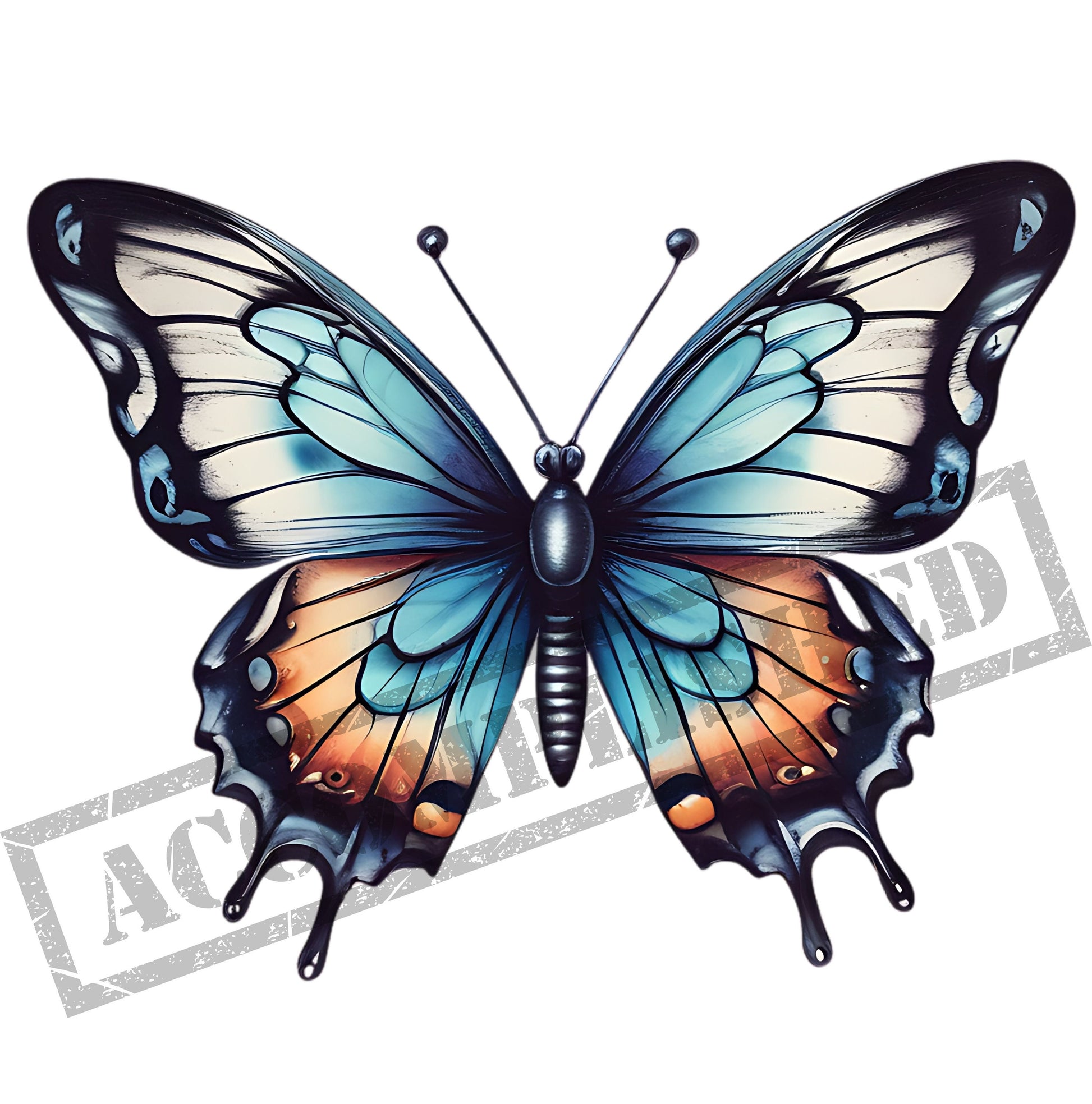 Butterfly Tattoo Design | High Resolution 4K | Canvas Art | Color Art|  Printable SVG File Included - Bridgetown Artistry