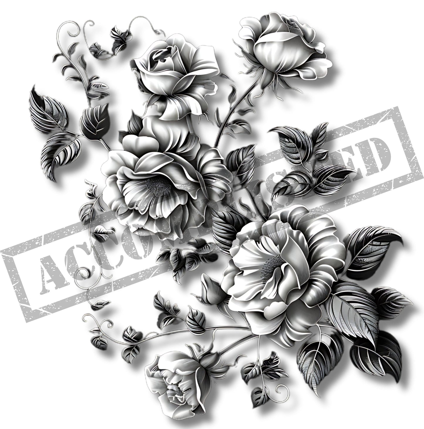 Flowers 3D Tattoo Design [ Digital Download ] - Bridgetown Artistry