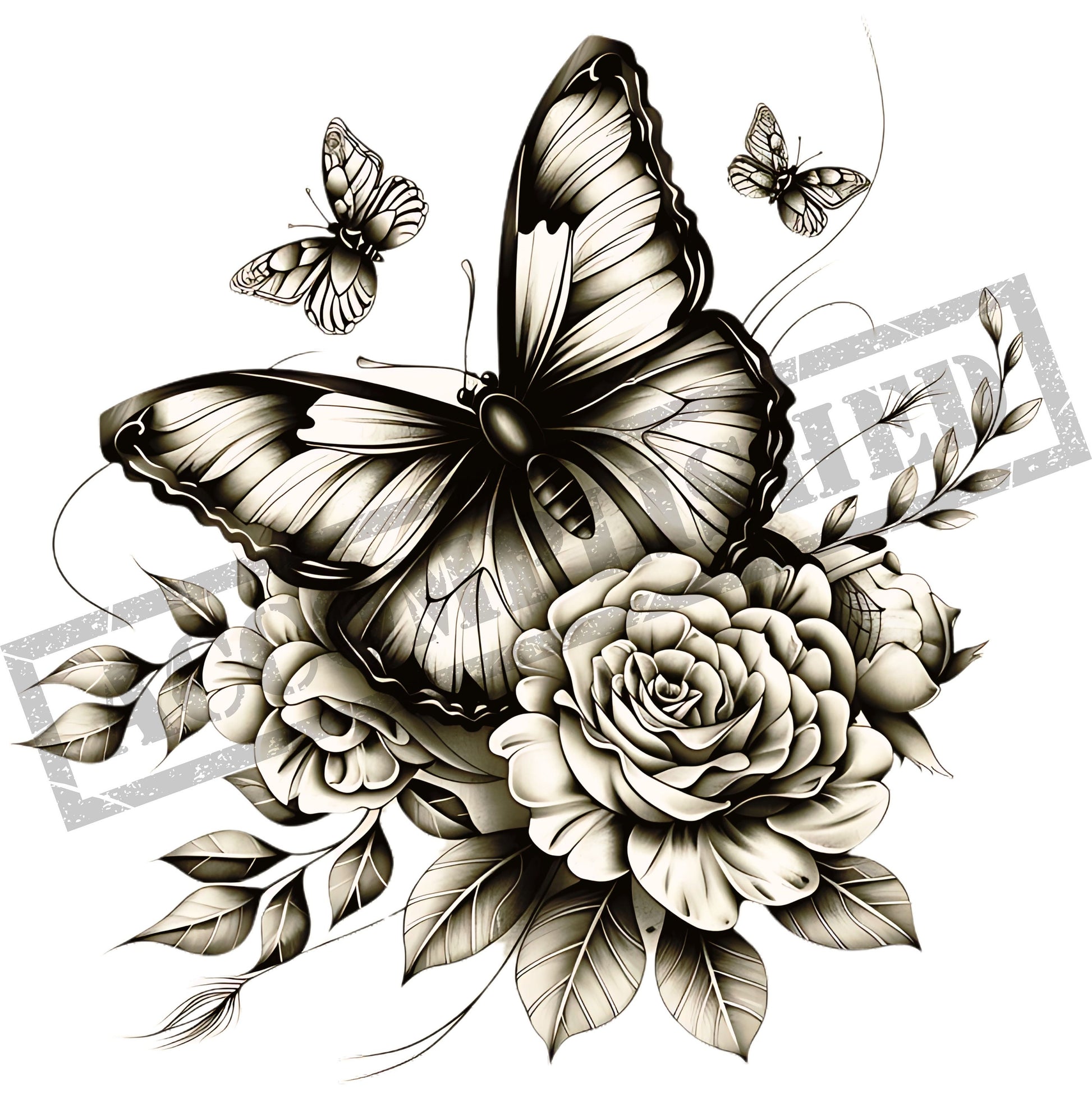 Butterfly Flowers Tattoo Design [ Digital Download ] - Bridgetown Artistry