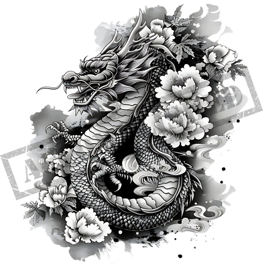 Dragon Japanese Style Tattoo Design [ Digital Download ] - Bridgetown Artistry