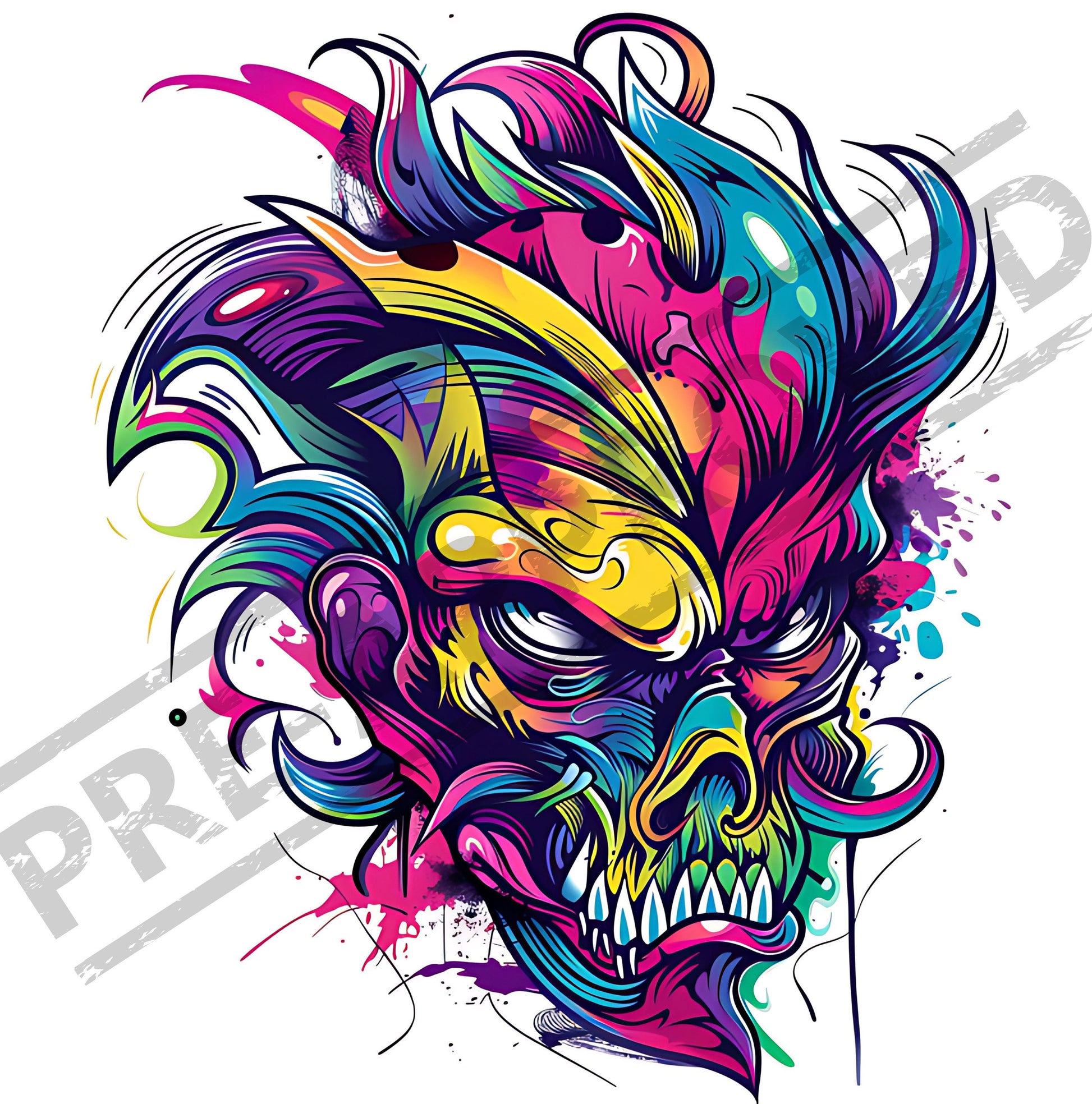 Devil New School Tattoo Design [ Digital Download ] - Bridgetown Artistry