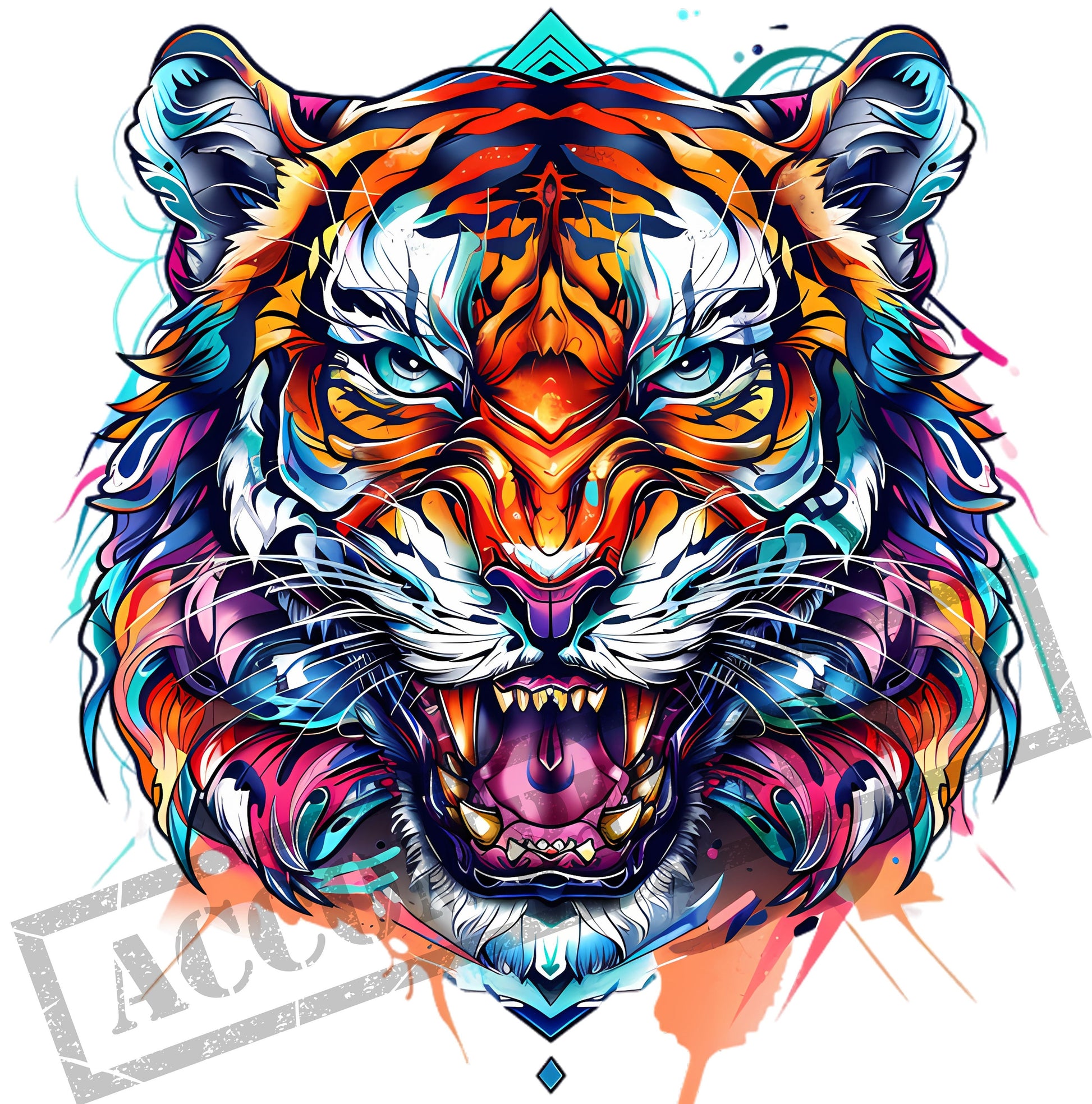 Tiger New School Tattoo Design [ Digital Download ] - Bridgetown Artistry