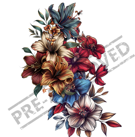 Flowers Arm Sleeve Tattoo Design [ Digital Download ] - Bridgetown Artistry