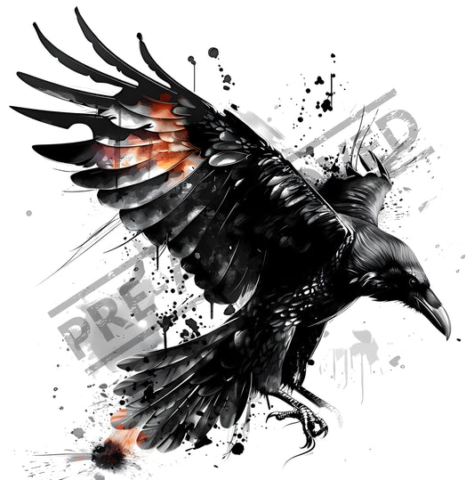 Raven Tattoo Design [ Digital Download ] - Bridgetown Artistry