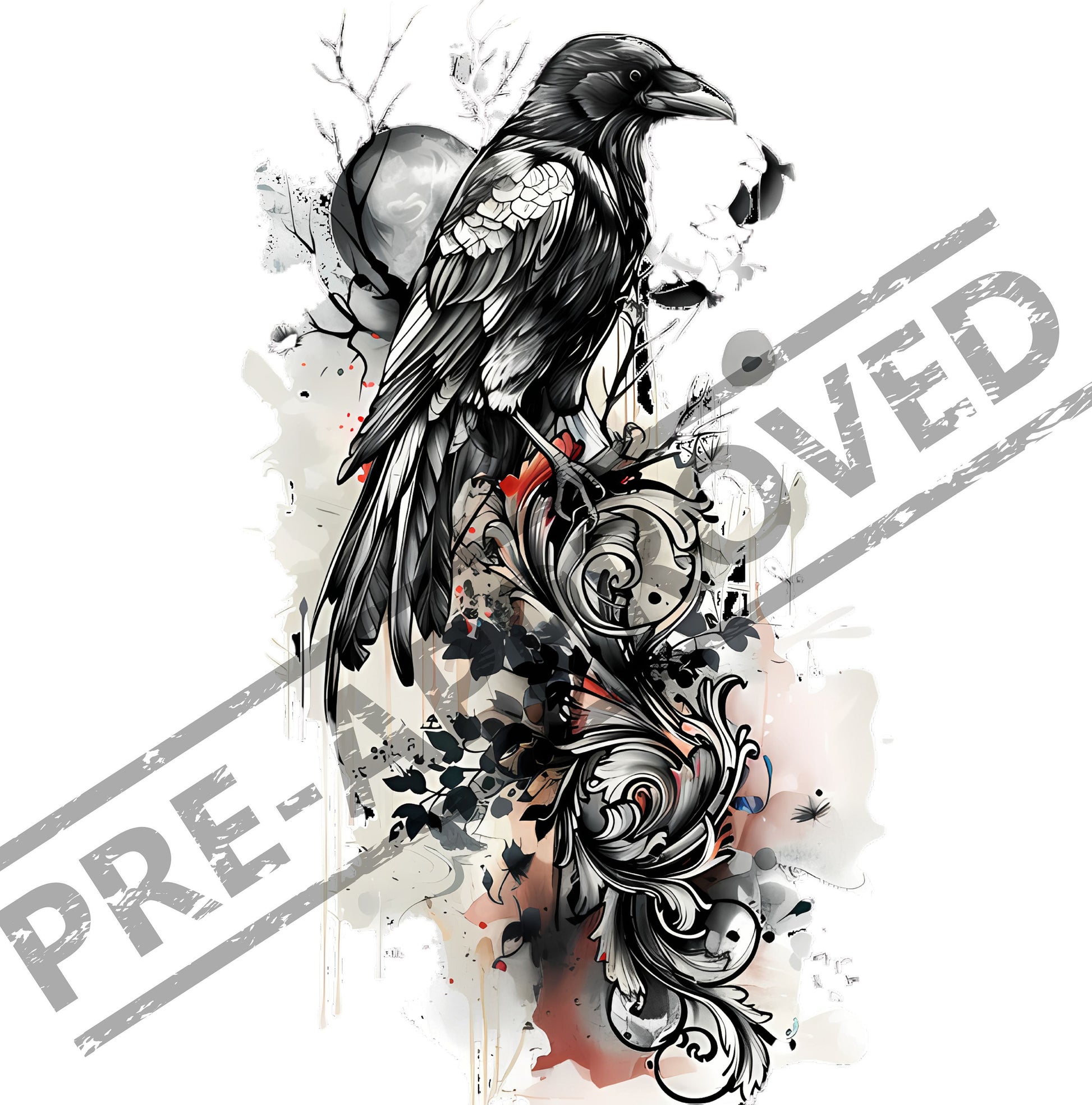 Raven Tattoo Design [ Digital Download ] - Bridgetown Artistry