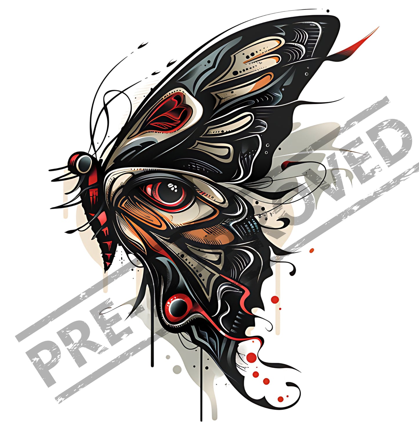 Butterfly Eye Tattoo Design [ Digital Download ]