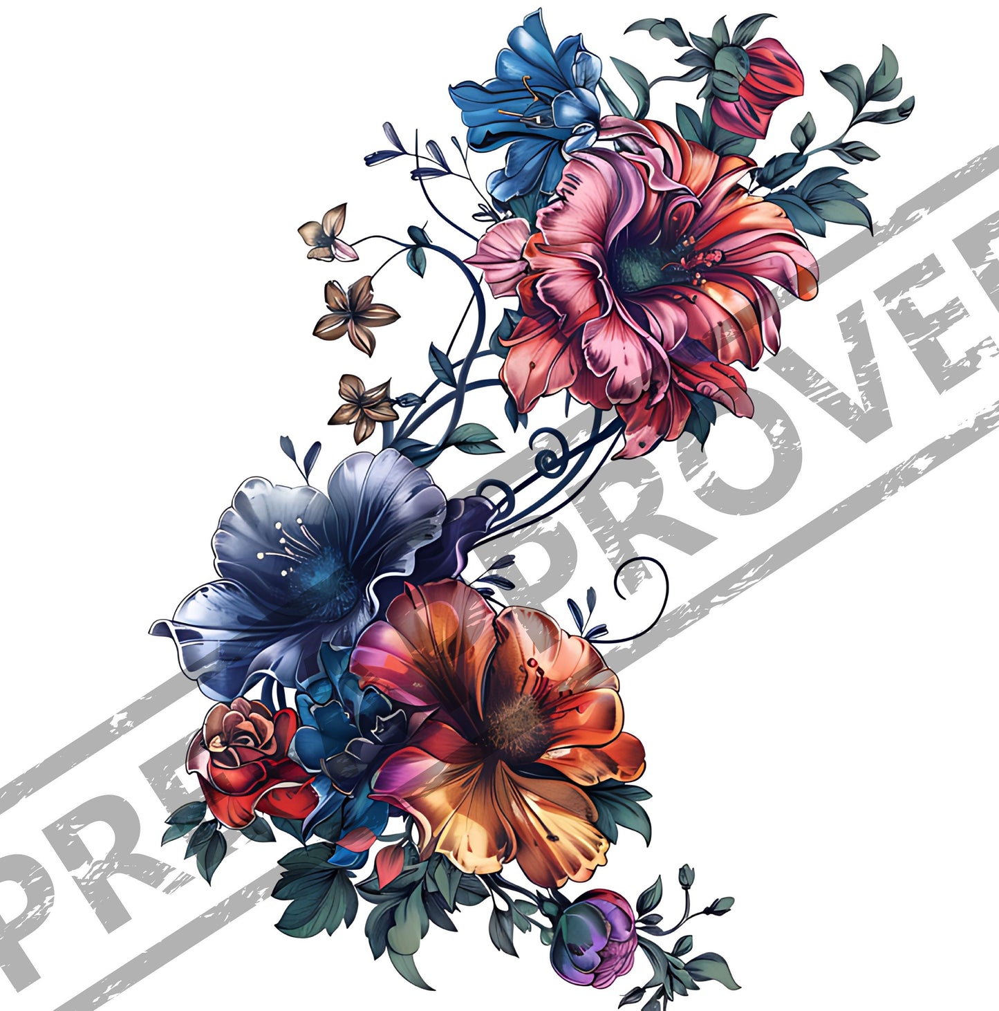 Flowers Tattoo Design  [ Digital Download ] - Bridgetown Artistry