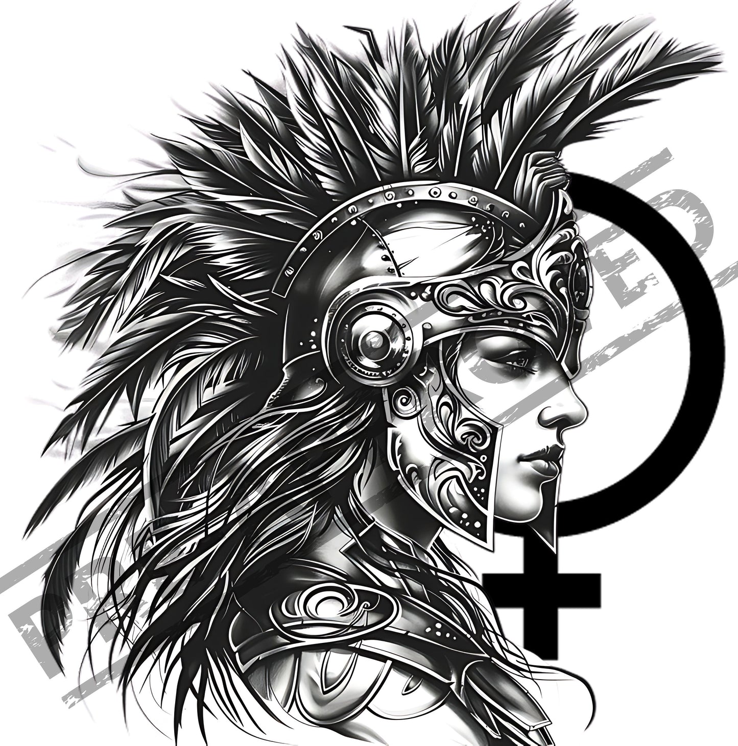 Greek Goddess Athena Tattoo Design[ Digital Download ]