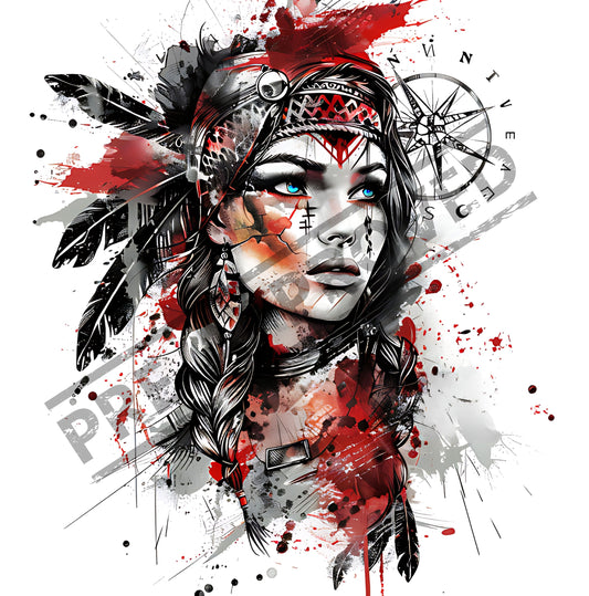 Woman Compass Tattoo Design [ Digital Download ] - Bridgetown Artistry