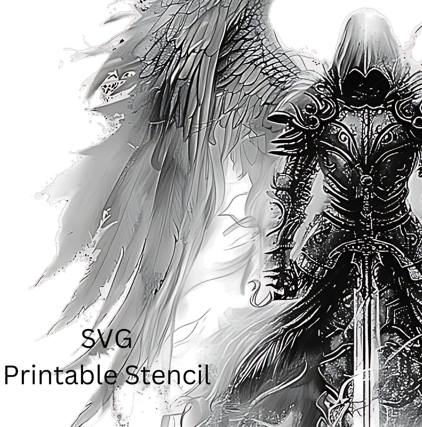 Guardian Angel Sword Tattoo Design [ Digital Download ]