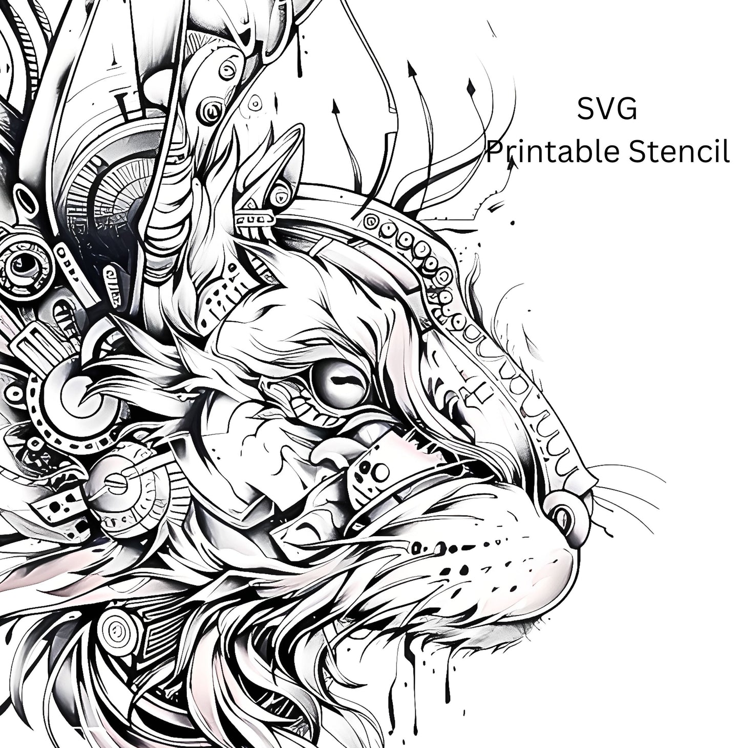 Mechanical Rabbit Tattoo Design [ Digital Download ]