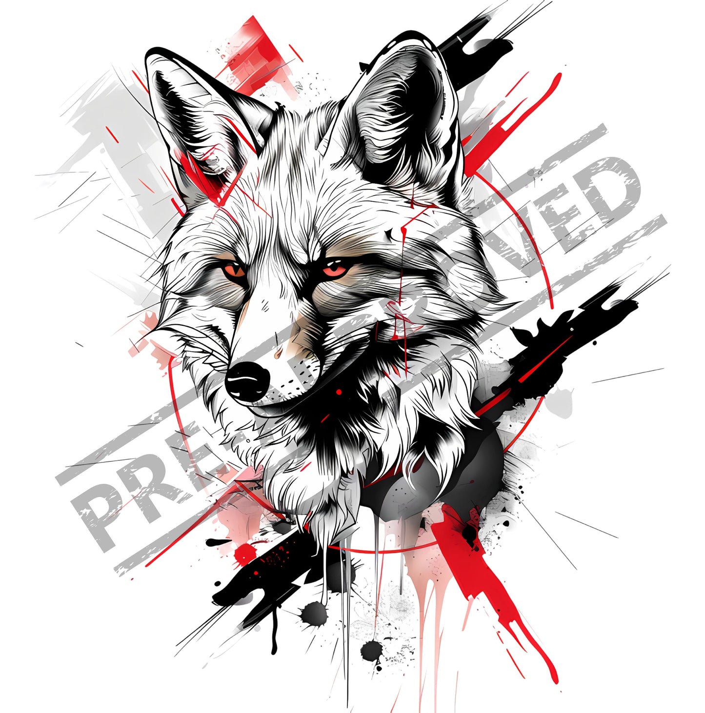 Fox Tattoo Design [ Digital Download ]