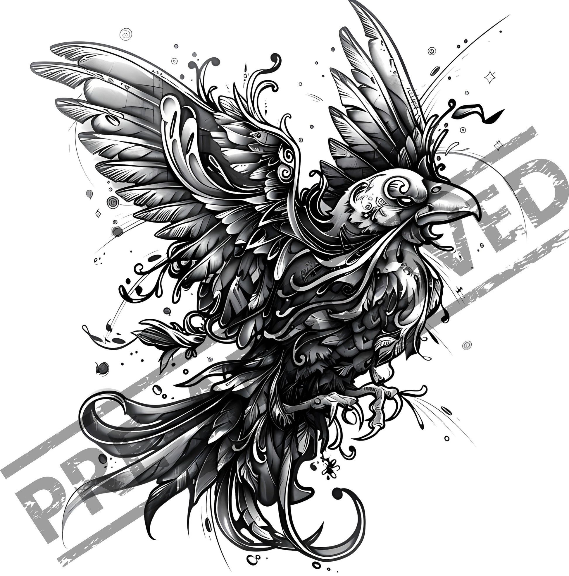 Phoenix Tattoo Design [ Digital Download ] - Bridgetown Artistry