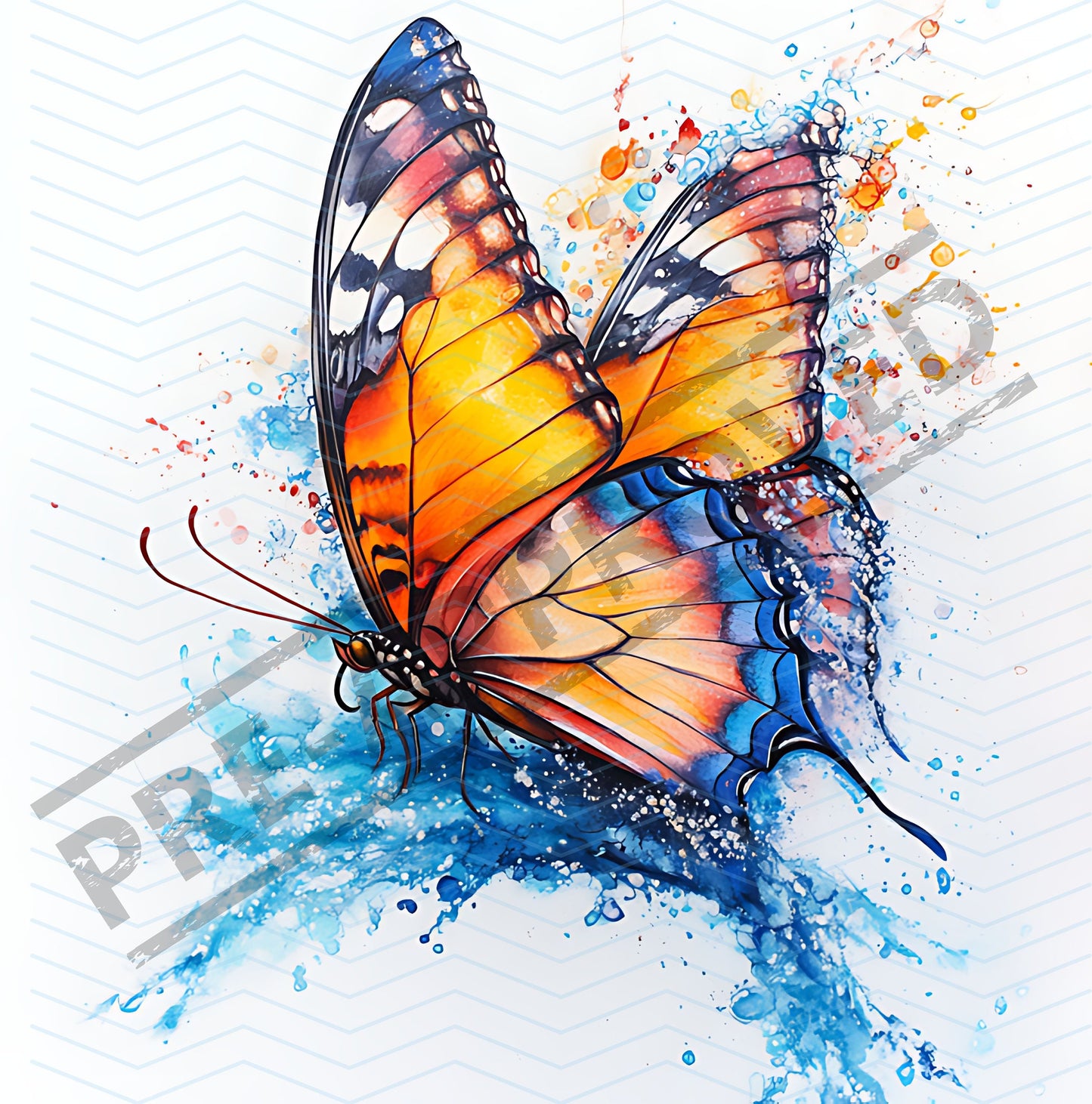 Butterfly Watercolor Tattoo Design [ Digital Download ]