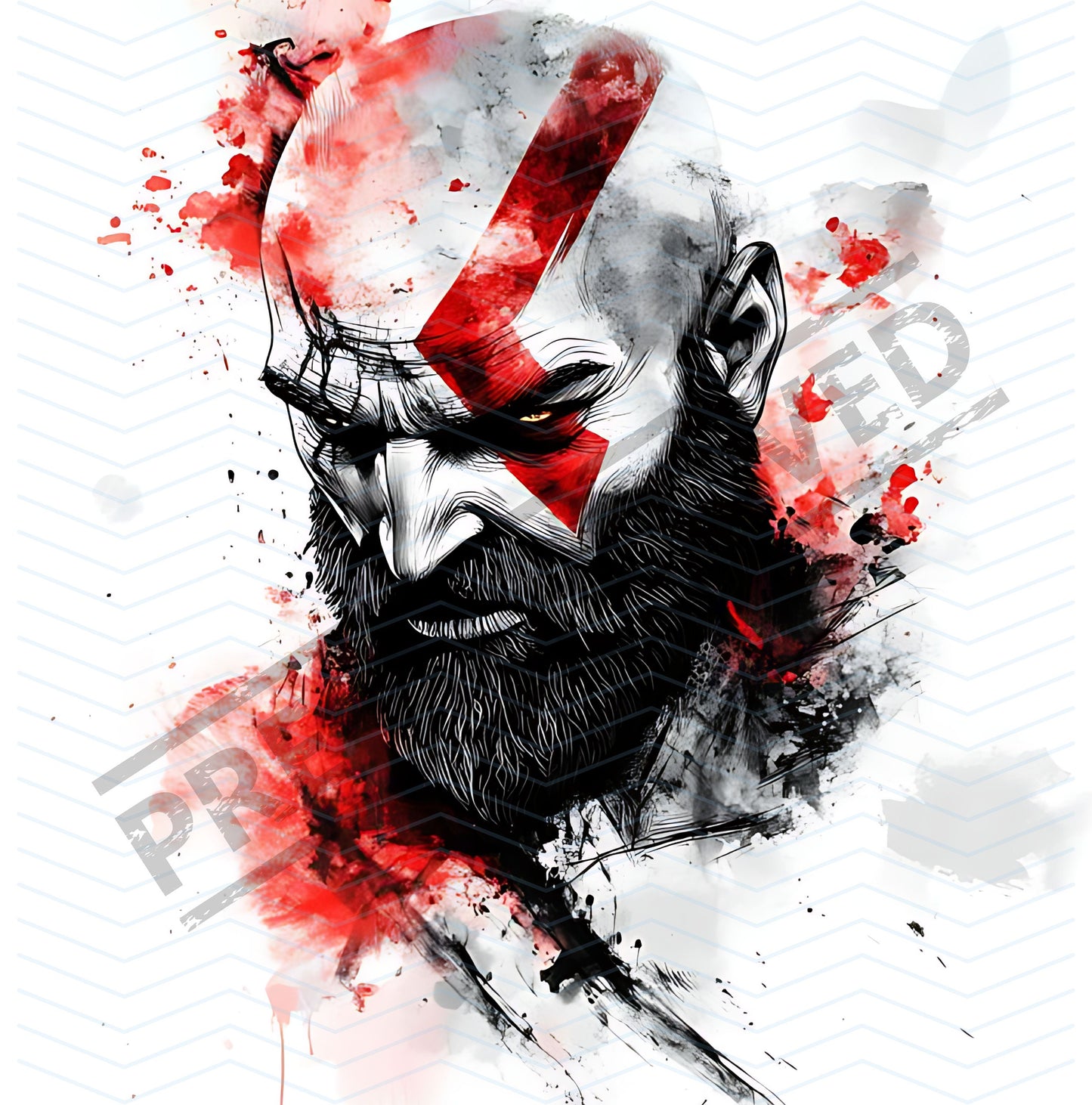 Krato God Of War Tattoo Design [ Digital Download ]|