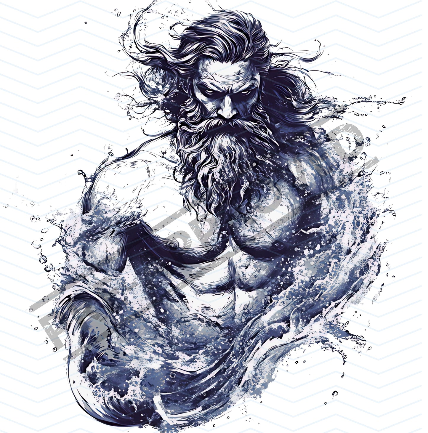 Poseidon Tattoo Design  [ Digital Download ]