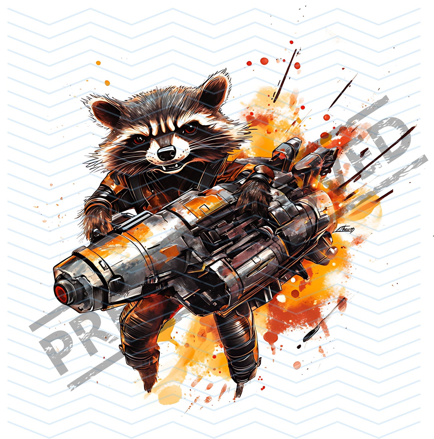 Raccoon Tattoo Design [ Digital Download ]