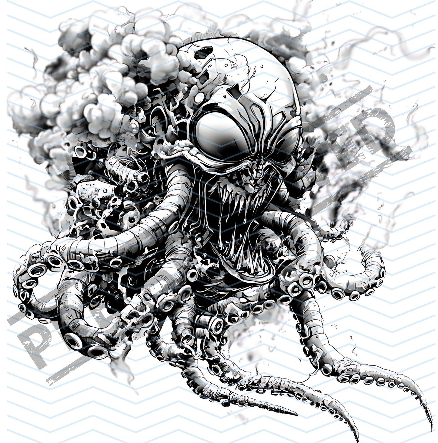 Octopus Alien Tattoo Design [ Digital Download ]