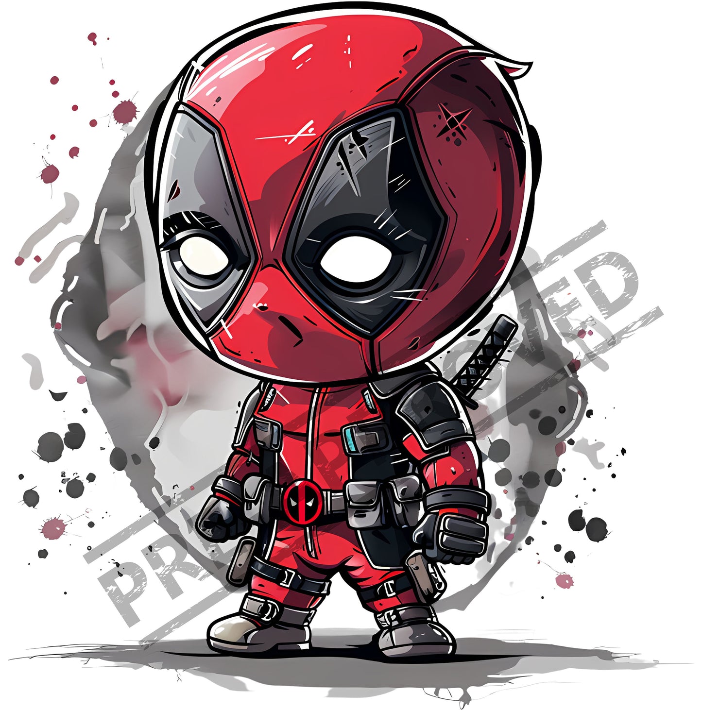 Baby Deadpool Tattoo Design  [ Digital Download ] - Bridgetown Artistry