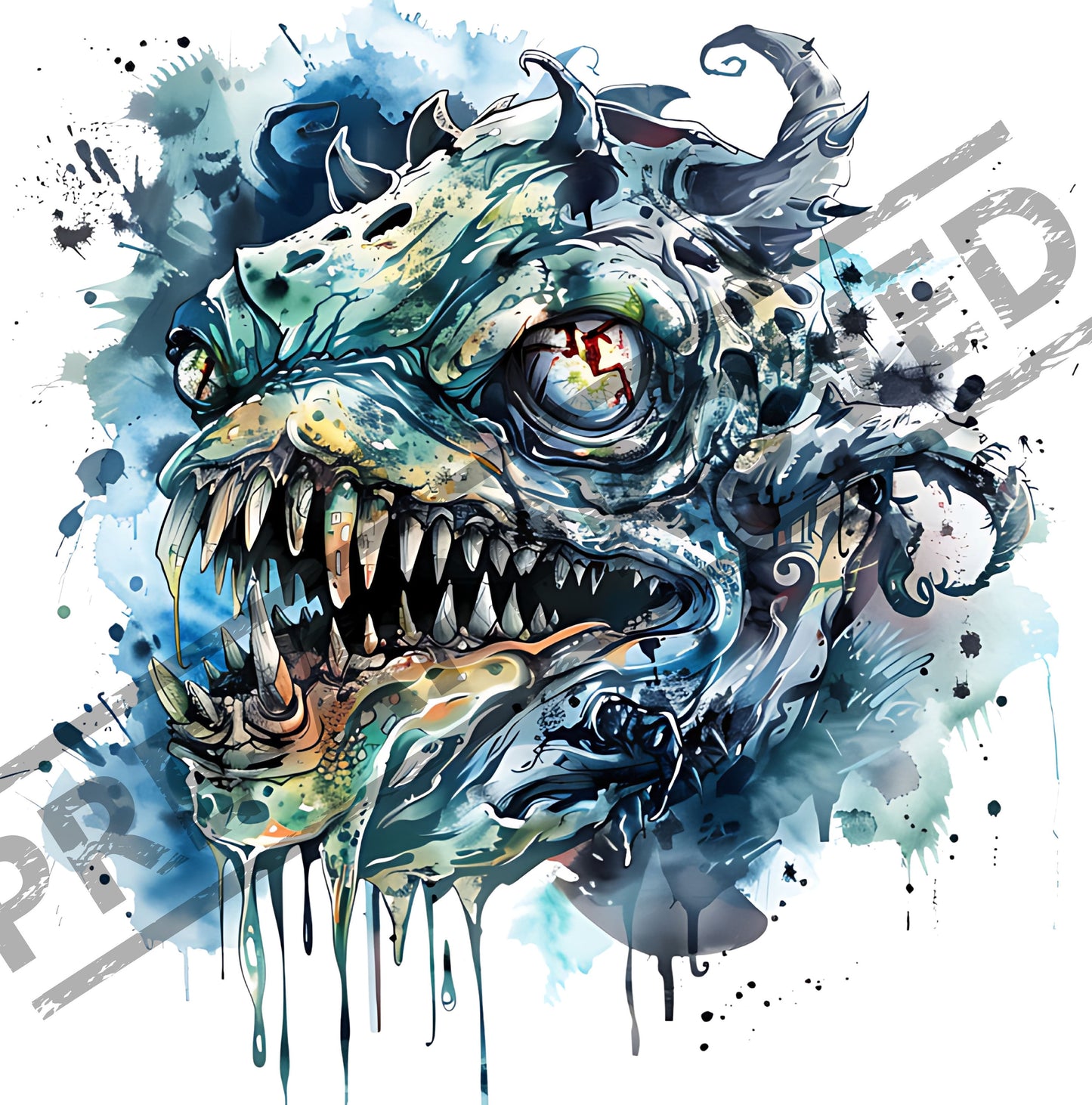 Creature Monster New School Tattoo Design [ Digital Download ]