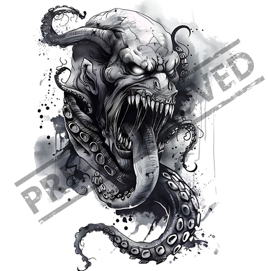 Creature Monster Octopus Tattoo Design [ Digital Download ]