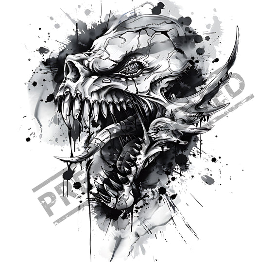 Creature Monster Horror Tattoo Design[ Digital Download ] - Bridgetown Artistry