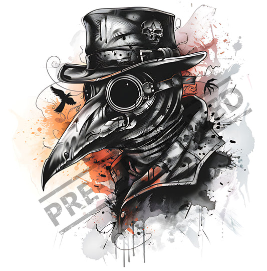 Bird Mask Thriller Tattoo Design [ Digital Download ]